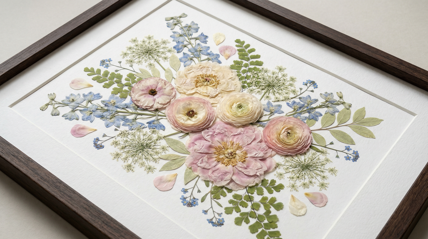 Fleurs roses et bleues