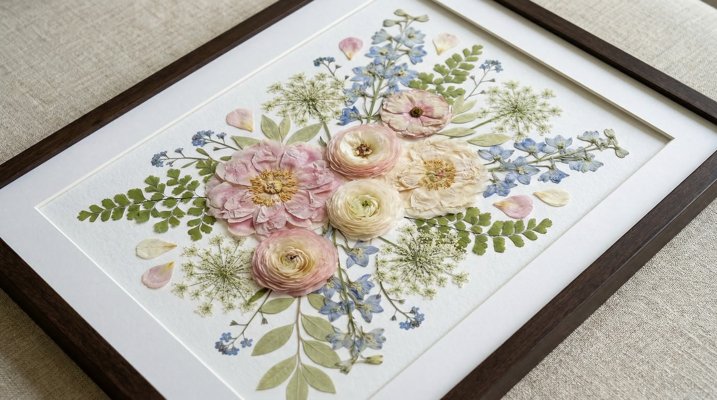 Fleurs roses et bleues