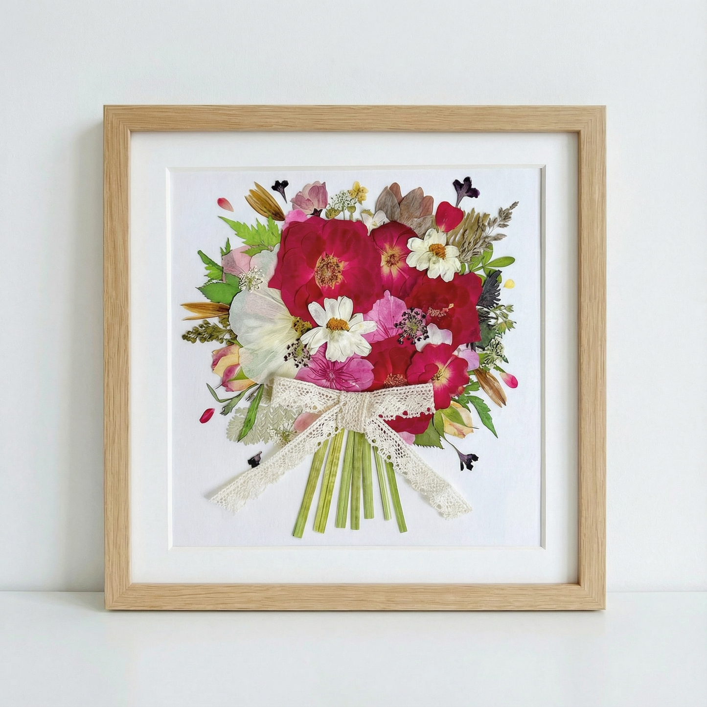 Bouquet de fleurs 8 x 8 - Rouge