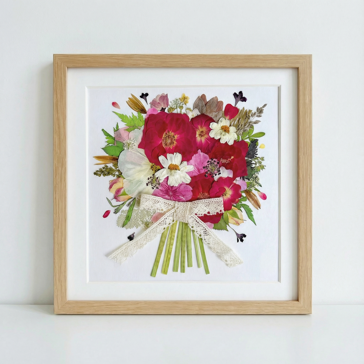 Bouquet de fleurs 8 x 8 - Rouge