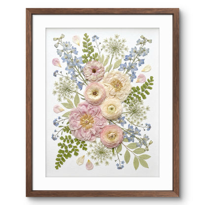 Fleurs roses et bleues