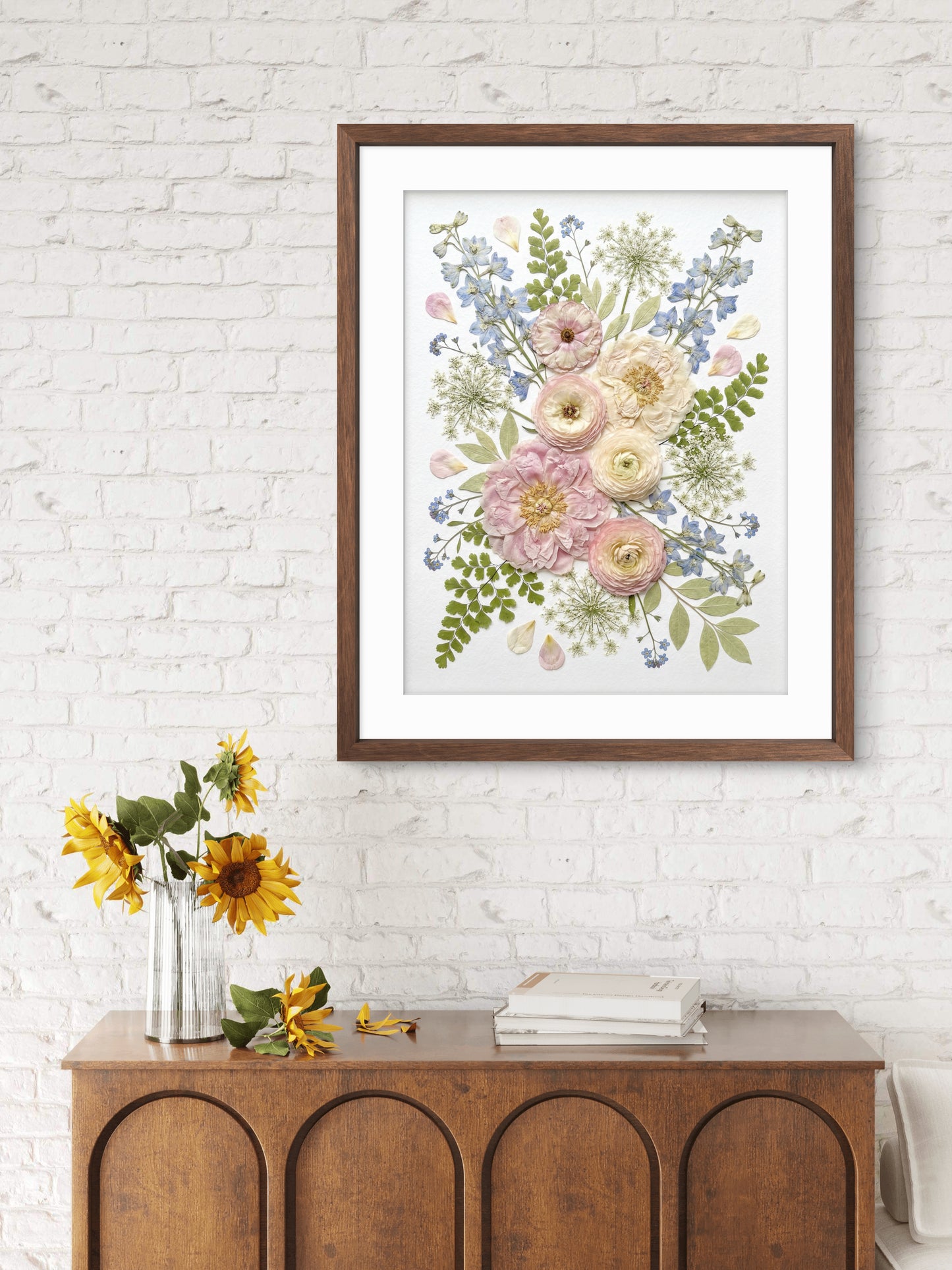 Fleurs roses et bleues