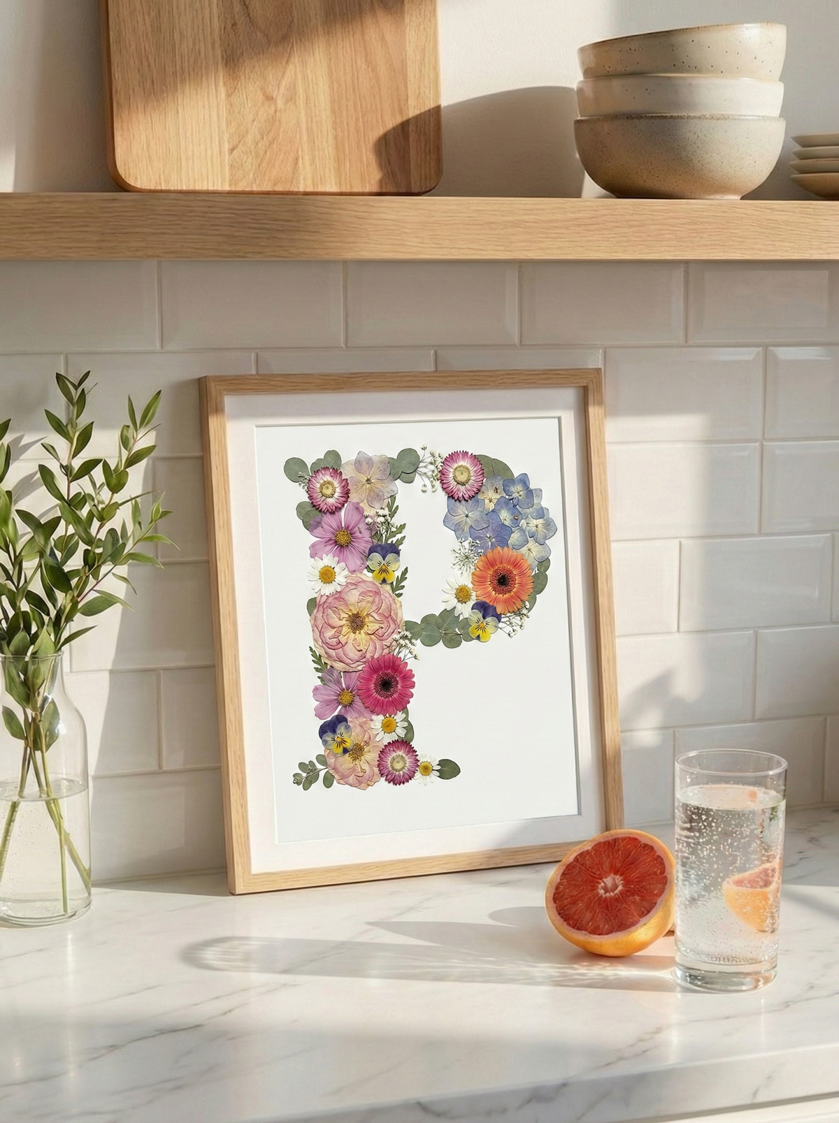 Monogramme floral personnalisé