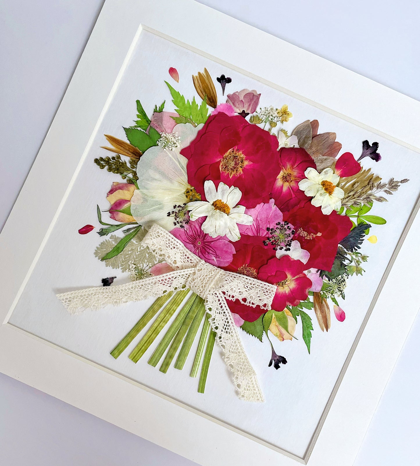 Bouquet de fleurs 8 x 8 - Rouge