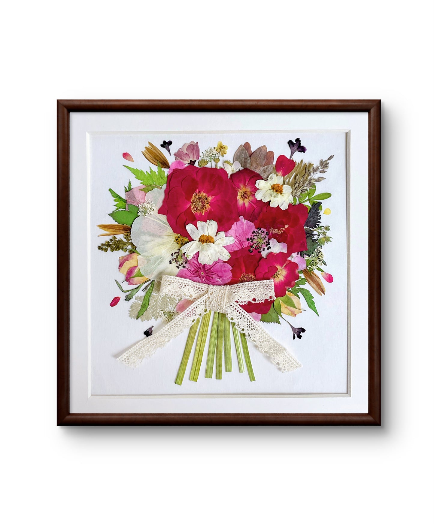 Bouquet de fleurs 8 x 8 - Rouge