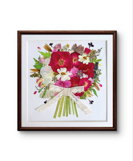 Bouquet de fleurs 8 x 8 - Rouge
