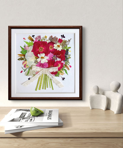 Bouquet de fleurs 8 x 8 - Rouge