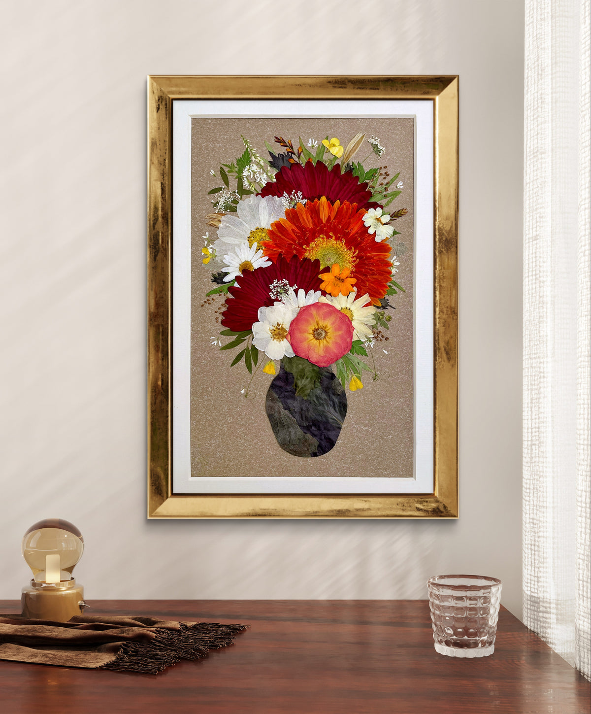Cadre vintage - Fleur dans un vase