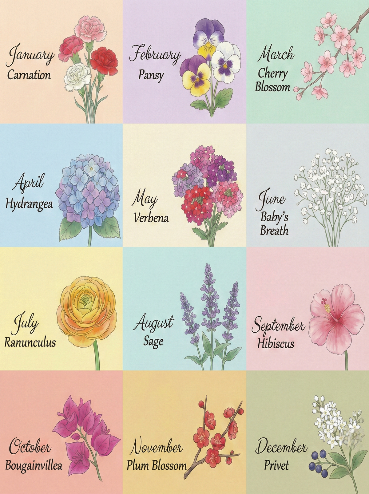 Monogramme floral personnalisé