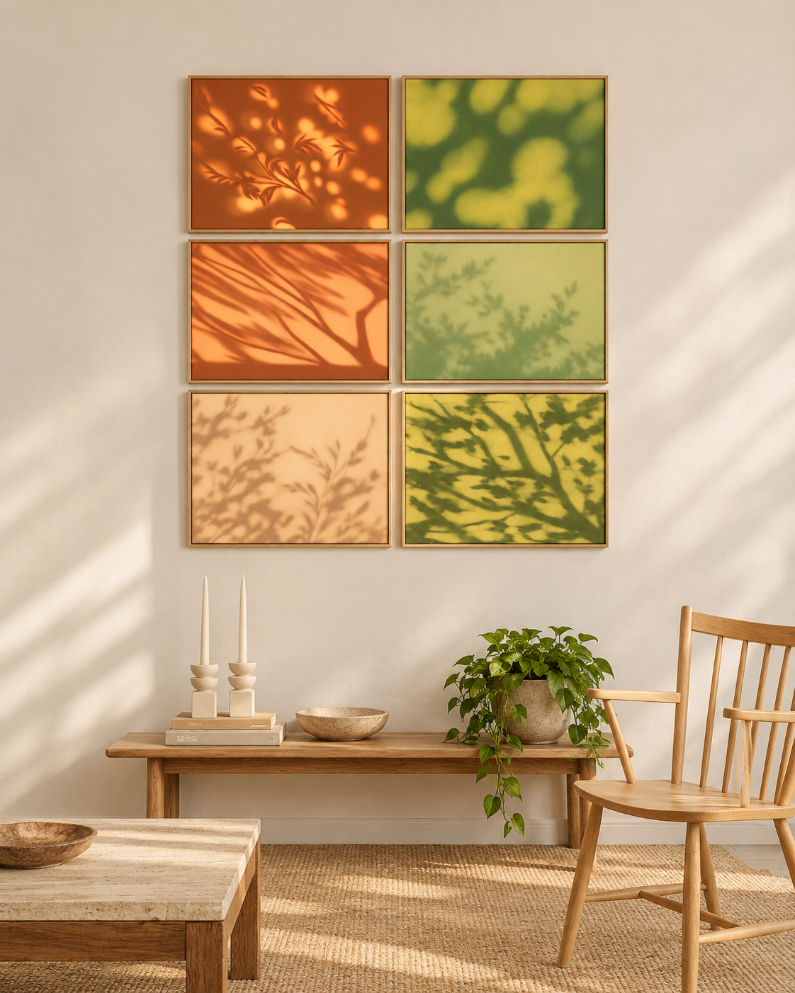 Shadows of the Garden — Six-Panel Canvas Set