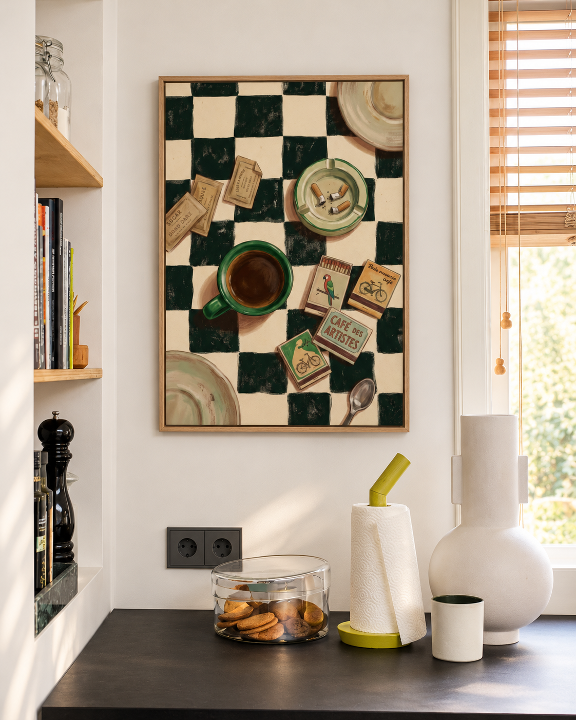 Café Checkers — Coffee Table Still Life