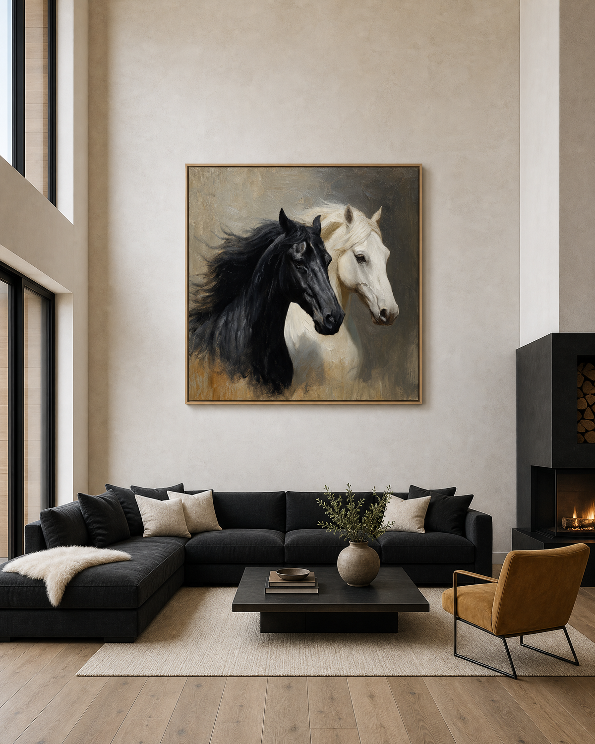 Black and White Horses