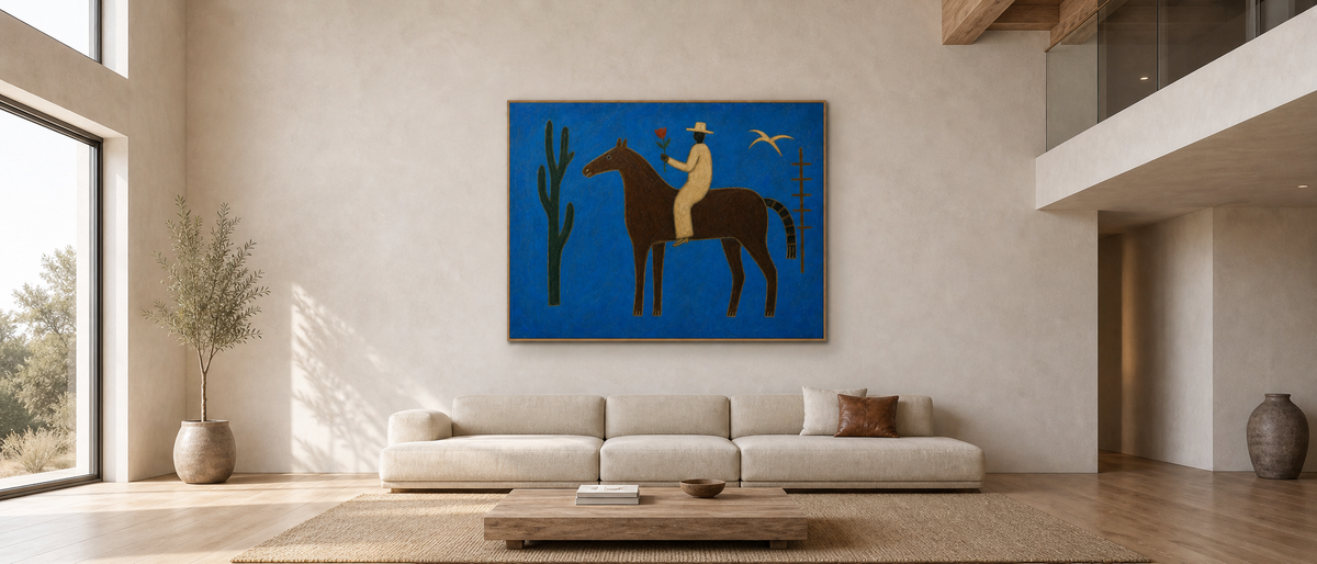 Horseman with Red Rose