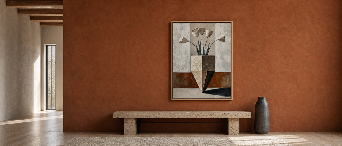 Tulips in Faceted Stone Vase